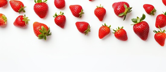 Dried wild strawberry on white background with copy space image for healthy snack ingredient cooking idea.
