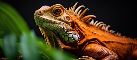 Fototapeta premium Learn how to care for your exotic lizard with a helpful copy space image.