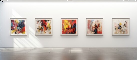 Estores personalizados con tu foto Contemporary art gallery background with abstract blur, offering copy space image.