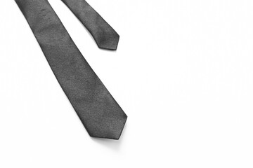 black necktie isolated on white background, father day concept and business style