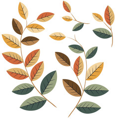 leaves in autumn colors vector illustration good for graphics