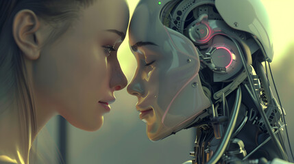 a human being in love with android