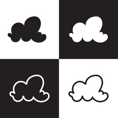 White clouds.  isolated on white and black background. EPS 10