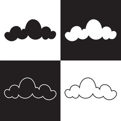 White clouds.  isolated on white and black background. EPS 10