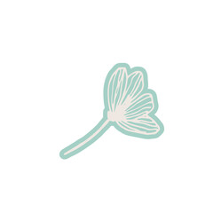 abstract cute sticker hand drawn line art floral botanical