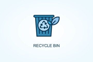 Recycle bin vector  or logo sign symbol illustration