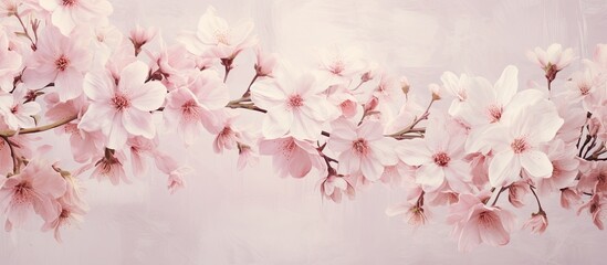 Obraz premium White bell flowers arranged into a spring bouquet set against a blue backdrop with no other elements, providing a clean and serene copy space image.