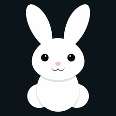 Bunny logo icon vector art illustration design white background.