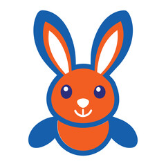 Bunny logo icon vector art illustration design white background.