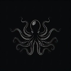 Fototapeta premium black octopus logo 