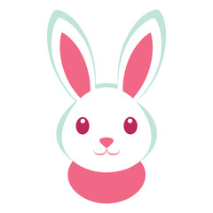 Bunny logo icon vector art illustration design white background.