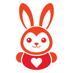 Bunny logo icon vector art illustration design white background.