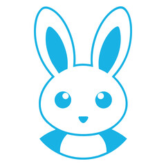 Bunny logo icon vector art illustration design white background.