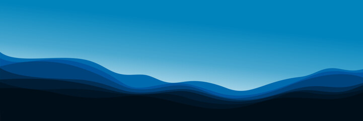 blue wave gradient pattern minimalist vector illustration good for web banner, ads banner, booklet, wallpaper, background template, and advertising	