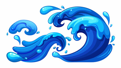 Blue Waves Set. Liquid shape elements