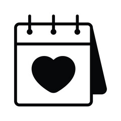 Grab this icon of valentine day calendar, vector of valentine date