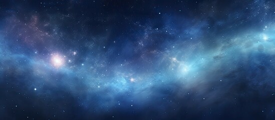 Fototapeta premium Night sky stars background with nebula clouds in cosmos creating a cosmic abstract, evoking an atmosphere of space travel and future science concept, ideal for a copy space image.