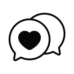 Chat bubble with heart showing concept of romantic chat