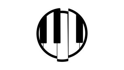 Piano Orchestra Logo, black isolate silhouette