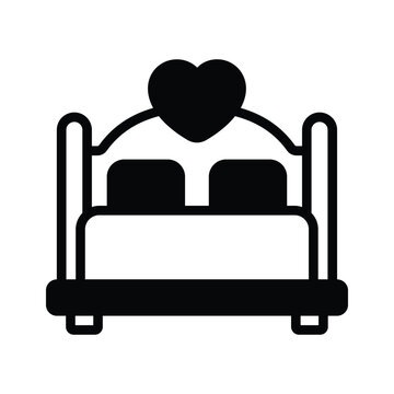 recommend clip art: Honeymoon, wedding bed vector design