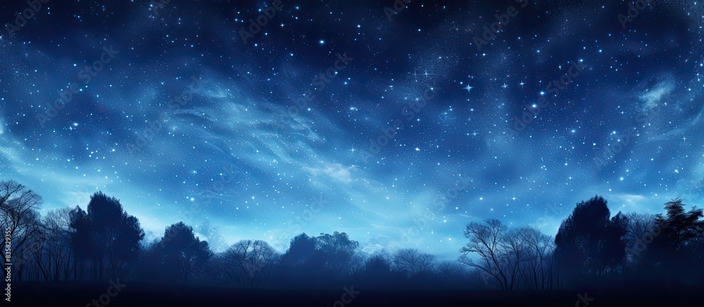 Canvas Prints twilight arboretum with trees and starlit sky in the background, perfect for a copy space image.