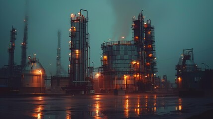 Fototapeta premium Industrial Background with Big Tank