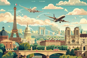 A retro-style travel poster inviting viewers to explore the wonders of maintenance generated by AI