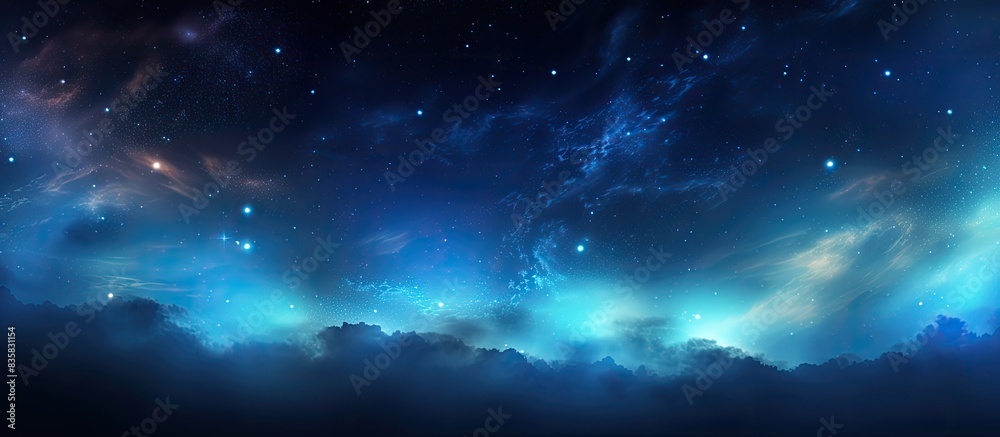 Canvas Prints a person standing at the entrance to the cosmos with vast copy space image.