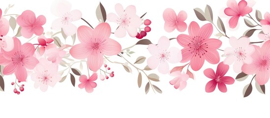 Blooming spring branches against a soft blue backdrop with space for additional content, creating a serene copy space image.