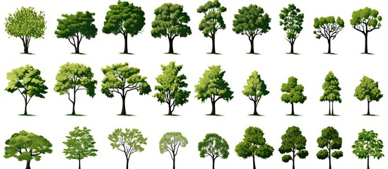 A large tree standing alone on a white background with copy space image.