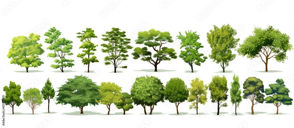 Canvas Prints the tropical trees in the image are separated on a white background, making them ideal for design, a