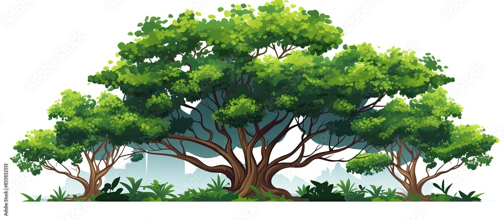 Canvas Prints summer-themed banner with a banyan tree leaf on a dark background, providing a copy space image for 