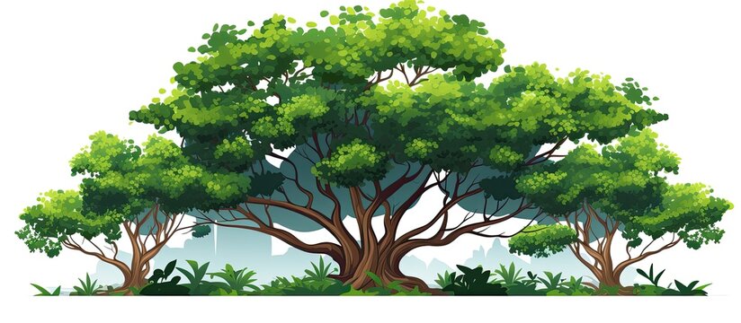 Summer-themed banner with a banyan tree leaf on a dark background, providing a copy space image for text and design.