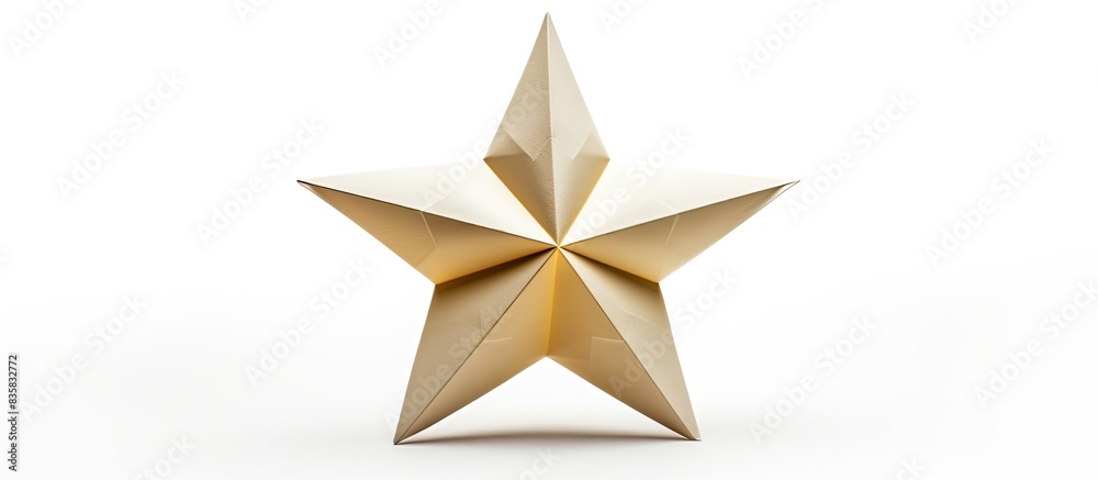 Wall mural an origami ninja star crafted from paper, displayed on a white background with room for copy space i