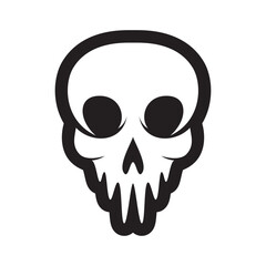 spooky human head skull logo design