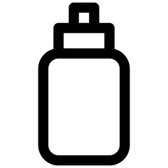 Water bottle. Editable stroke vector icon.