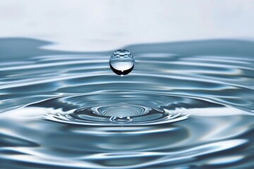 Water Drop Splashes into Circular Ripples on Surface