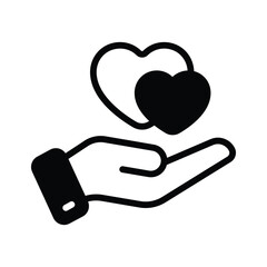 Hand presenting heart vector icon, be my valentines