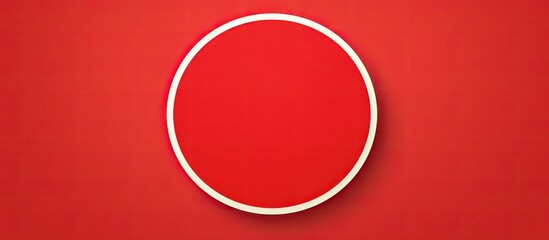 A set of adhesive paper stickers in round red shapes isolated on a white background, with space for writing or images. Copy space image. Place for adding text and design