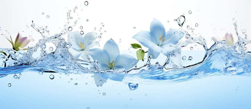 Water splash shaped like a leaf with copy space image.