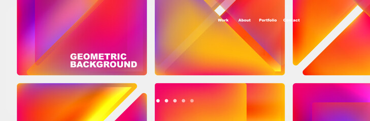 Gradient triangles composition with bright fluid colors. Vector Illustration For Wallpaper, Banner, Background, Card, Book Illustration, landing page