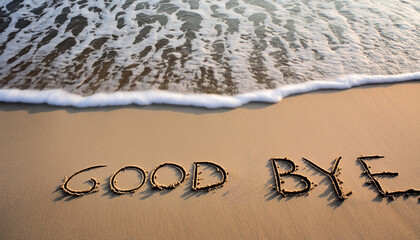 砂に指で描いた「さようなら」