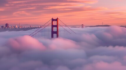 Foggy Golden Gate Bridge View