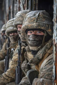 Russian servicemen during a military exercise
