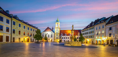 Cityscape image of downtown Bratislava, capital city of Slovakia