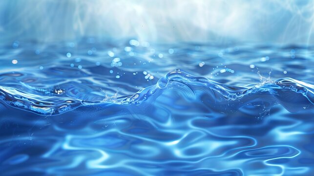 Abstract blue water surface with gentle waves and ripples, ideal for backgrounds or text fields