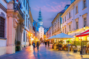 Fototapeta premium Cityscape image of downtown Bratislava, capital city of Slovakia