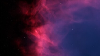 Cosmic background with a blue purple nebula and stars
