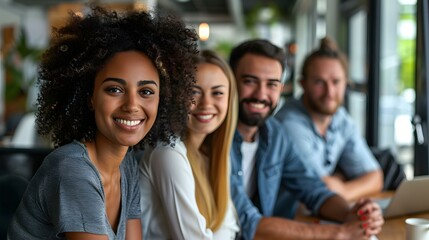 Fototapeta premium portrait of a group of young professionals smiling
