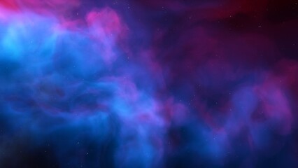 Cosmic background with a blue purple nebula and stars
